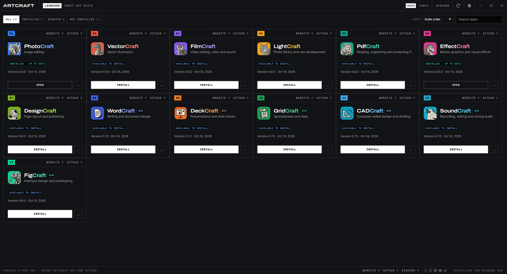Come installare le app di ArtCraft su Windows, macOS e Linux - Le "alternative gratuite e open-source" ad Adobe 25 Launcher di ArtCraft - Guida all'installazione su Windows, macOS e Windows.