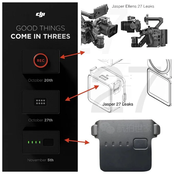 I nuovi prodotti DJI presentati dal 20 ottobre al 5 novembre 2021 - Le date 26 DJI presenta 3 nuovi prodotti in uscita dal 20 ottobre al 5 novembre 2021 e trapelano già dei leak da parte di Jasper Ellens su Twitter
